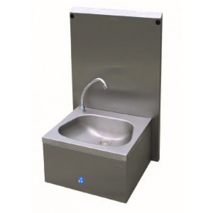 Hand Wash Basin Knee Operated Splash Back and Mixer Tap